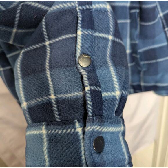 Voyager Mens Super Plush Shirt Jacket Shacket Plaid Blue Snap Button Big Sz 3XL - Picture 10 of 12